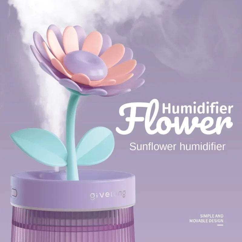 Quiet Mini Usb Hydrating Water Purification Spray Flowers Humidifiers