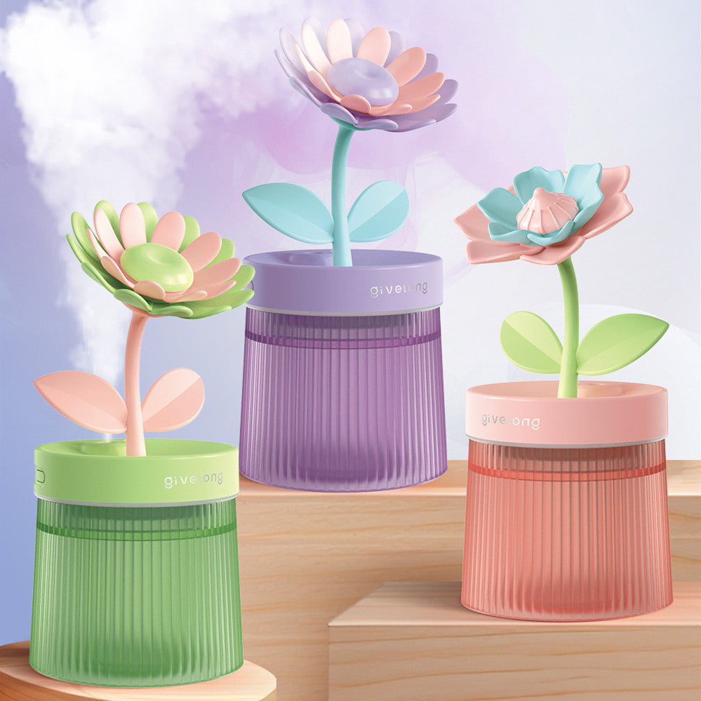 Quiet Mini Usb Hydrating Water Purification Spray Flowers Humidifiers