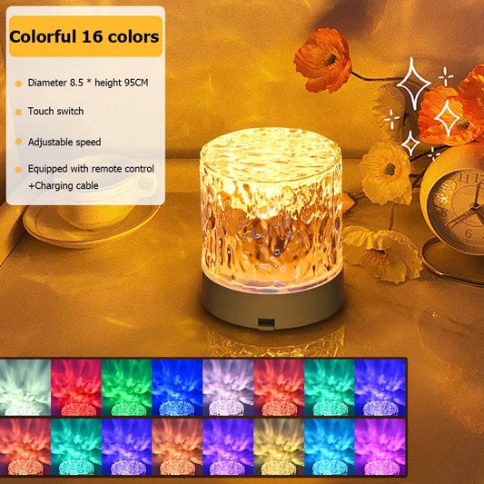 Crystal Lamp Water Ripple Projector Night Light